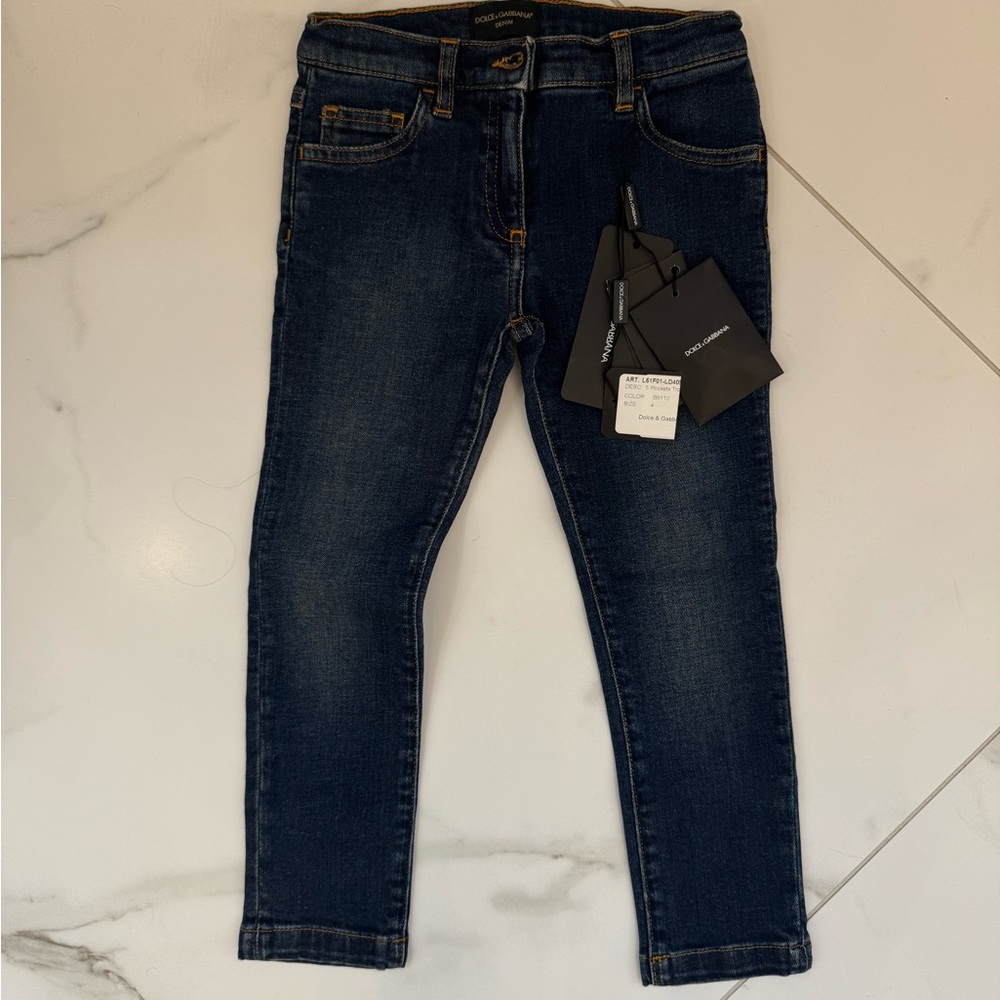 Dolce & Gabbana Girls Deep Indigo Skinny Jeans NWT